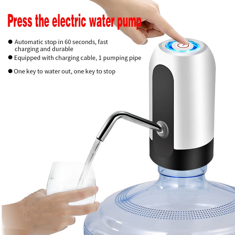 Bottle Pump USB Charging Automatic Electric Water Dispenser Pump One Click Auto Switch Drinking Dispenser