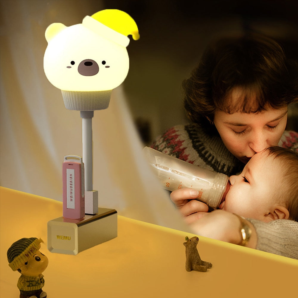 LED Chlidren USB Night Light Cute Cartoon Night Lamp Bear Remote Control for Baby Kid Bedroom Decor Bedside Lamp Christmas Gift