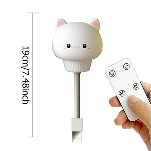 LED Chlidren USB Night Light Cute Cartoon Night Lamp Bear Remote Control for Baby Kid Bedroom Decor Bedside Lamp Christmas Gift